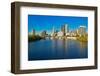 Scioto River and Columbus Ohio skyline in autumn-null-Framed Photographic Print