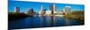 Scioto River and Columbus Ohio Skyline, with Setting Sunlight-null-Mounted Photographic Print