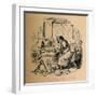 'Scipio Aemilianus cramming himself for a Speech after a hearty Supper', 1852-John Leech-Framed Premium Giclee Print
