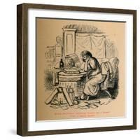 'Scipio Aemilianus cramming himself for a Speech after a hearty Supper', 1852-John Leech-Framed Giclee Print