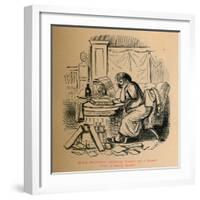 'Scipio Aemilianus cramming himself for a Speech after a hearty Supper', 1852-John Leech-Framed Giclee Print