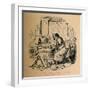 'Scipio Aemilianus cramming himself for a Speech after a hearty Supper', 1852-John Leech-Framed Giclee Print