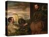 Scipio Clusone with a Dwarf Valet-Jacopo Robusti Tintoretto-Stretched Canvas