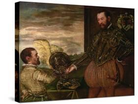 Scipio Clusone with a Dwarf Valet-Jacopo Robusti Tintoretto-Stretched Canvas