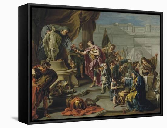 Scipio Paying Homage to Mars-Giovan Battista Pittoni-Framed Stretched Canvas