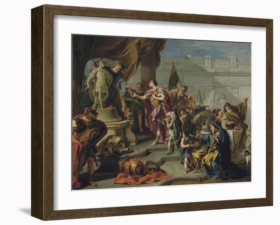 Scipio Paying Homage to Mars-Giovan Battista Pittoni-Framed Giclee Print