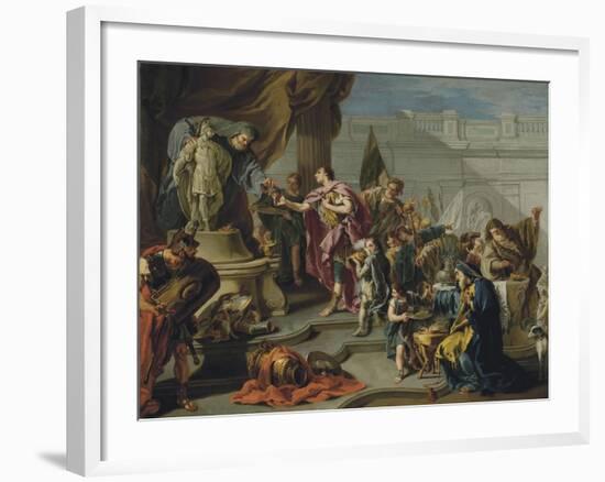 Scipio Paying Homage to Mars-Giovan Battista Pittoni-Framed Giclee Print