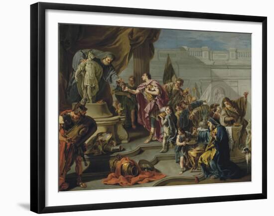 Scipio Paying Homage to Mars-Giovan Battista Pittoni-Framed Giclee Print