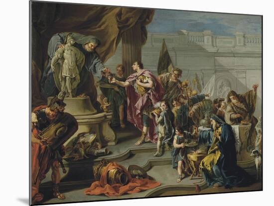 Scipio Paying Homage to Mars-Giovan Battista Pittoni-Mounted Giclee Print