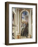 Scipio's Mercy, Scipio with a Group of Horsemen, 1569-70-Giovanni Battista Zelotti-Framed Giclee Print