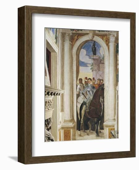 Scipio's Mercy, Scipio with a Group of Horsemen, 1569-70-Giovanni Battista Zelotti-Framed Giclee Print