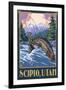 Scipio, Utah - Fisherman Scene-Lantern Press-Framed Art Print