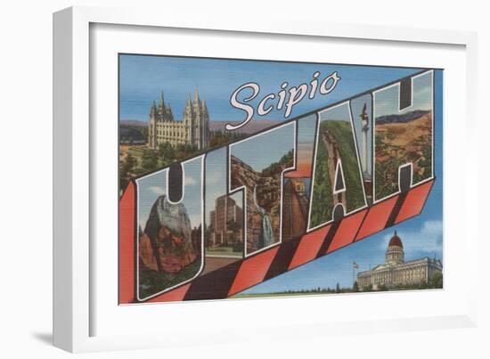 Scipio, Utah - Large Letter Scenes-Lantern Press-Framed Art Print