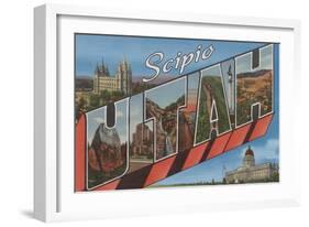 Scipio, Utah - Large Letter Scenes-Lantern Press-Framed Art Print