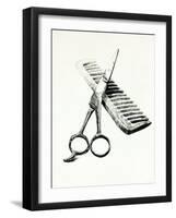 Scissors And Comb-Boyan Dimitrov-Framed Art Print