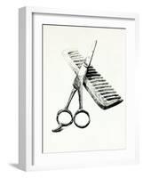 Scissors And Comb-Boyan Dimitrov-Framed Art Print