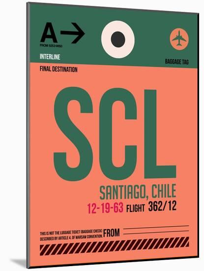 SCL Santiago Luggage Tag I-NaxArt-Mounted Art Print