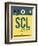 SCL Santiago Luggage Tag II-NaxArt-Framed Art Print