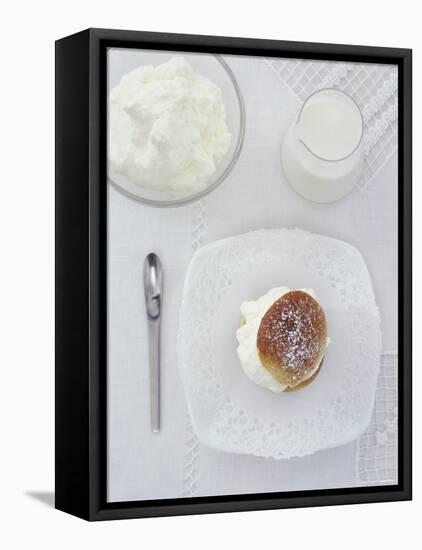 Scone with Cream and Small Milk Jug-Alexander Van Berge-Framed Stretched Canvas