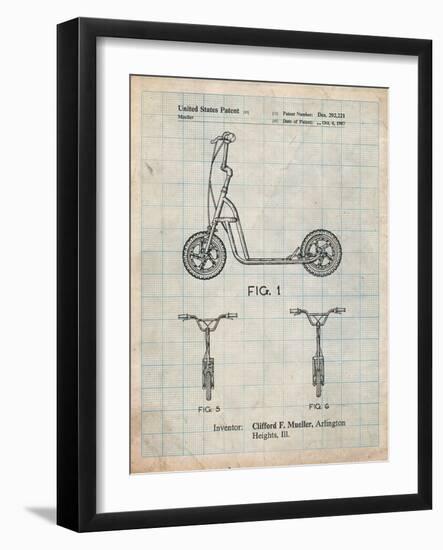 Scooter Patent Art-Cole Borders-Framed Art Print