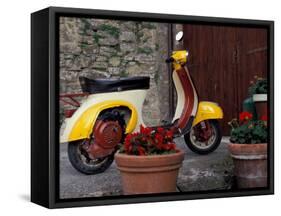 Scooter, Preggio, Umbria, Italy-Inger Hogstrom-Framed Stretched Canvas