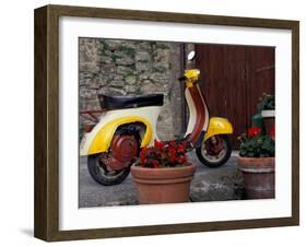 Scooter, Preggio, Umbria, Italy-Inger Hogstrom-Framed Premium Photographic Print