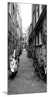 Scooters and Bicycles Parked in a Street, Amsterdam, Netherlands-null-Mounted Photographic Print