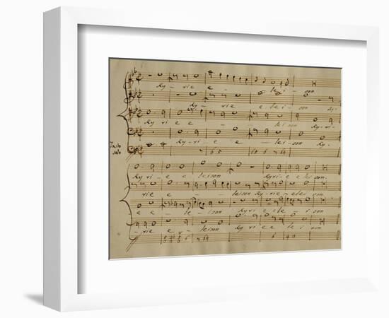 Score of the Kyrie Eleison from the 'Messa a Quattro Voci', 18th Century Copy-Giovanni Pierluigi da Palestrina-Framed Premium Giclee Print