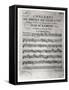 Score Sheet for "Concerts De Pieces De Clavecin" by Jean-Philippe Rameau (1683-1764) 1741-L. Hue-Framed Stretched Canvas