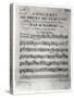 Score Sheet for "Concerts De Pieces De Clavecin" by Jean-Philippe Rameau (1683-1764) 1741-L. Hue-Stretched Canvas