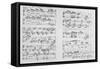 Score-Erik Satie-Framed Stretched Canvas