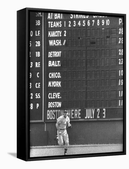 Scoreboard at Griffith Stadium During Game-null-Framed Stretched Canvas