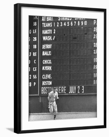 Scoreboard at Griffith Stadium During Game-null-Framed Photographic Print