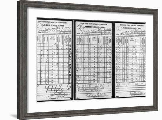 Scorecards from Boxing Match-null-Framed Photographic Print