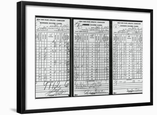 Scorecards from Boxing Match-null-Framed Photographic Print