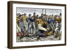 Scoring a Goal in English Football, 1880s-null-Framed Giclee Print