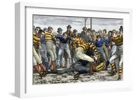 Scoring a Goal in English Football, 1880s-null-Framed Giclee Print