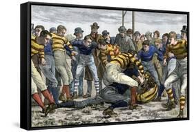 Scoring a Goal in English Football, 1880s-null-Framed Stretched Canvas