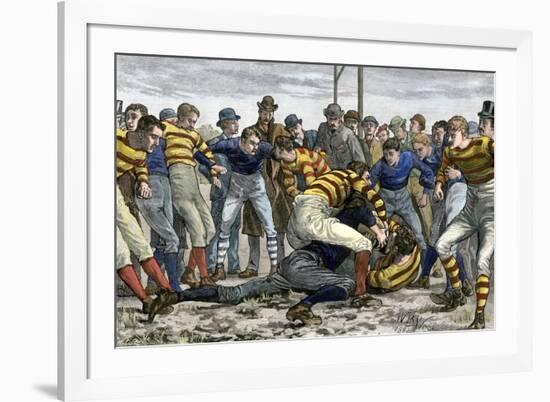 Scoring a Goal in English Football, 1880s-null-Framed Giclee Print