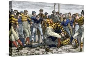 Scoring a Goal in English Football, 1880s-null-Stretched Canvas