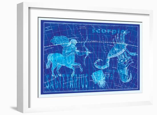 Scorpio, Sagittarius and Lupus-null-Framed Art Print