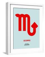 Scorpio Zodiac Sign Red-NaxArt-Framed Art Print