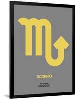 Scorpio Zodiac Sign Yellow on Grey-NaxArt-Framed Art Print