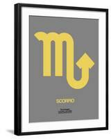 Scorpio Zodiac Sign Yellow on Grey-NaxArt-Framed Art Print