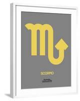 Scorpio Zodiac Sign Yellow on Grey-NaxArt-Framed Art Print