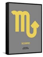 Scorpio Zodiac Sign Yellow on Grey-NaxArt-Framed Stretched Canvas