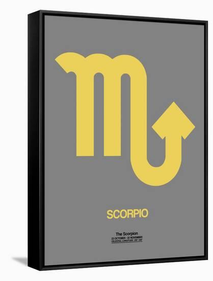 Scorpio Zodiac Sign Yellow on Grey-NaxArt-Framed Stretched Canvas
