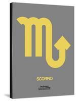 Scorpio Zodiac Sign Yellow on Grey-NaxArt-Stretched Canvas