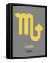 Scorpio Zodiac Sign Yellow on Grey-NaxArt-Framed Stretched Canvas