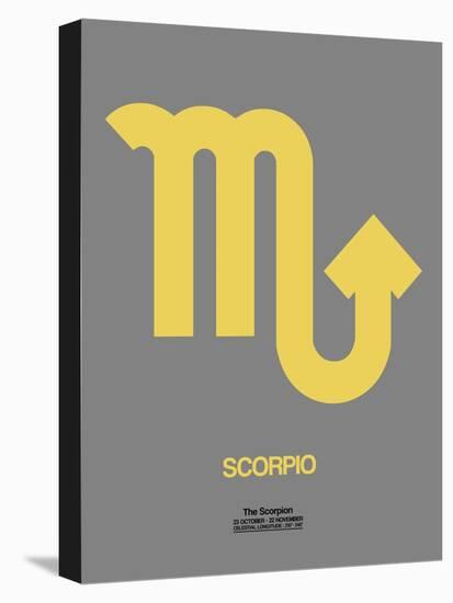 Scorpio Zodiac Sign Yellow on Grey-NaxArt-Stretched Canvas